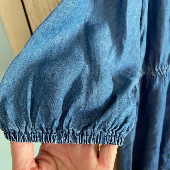 Free 2 Luv Chambray Embroidered Boho Casual Dress Sz 0X - Picture 5 of 12